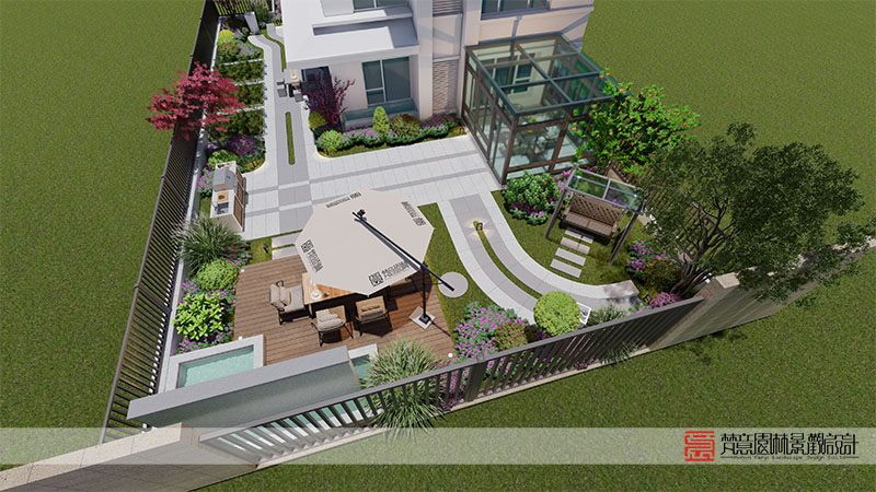 鄭州正商河峪洲207㎡庭院設(shè)計 鄭州正商河峪洲207㎡庭院設(shè)計