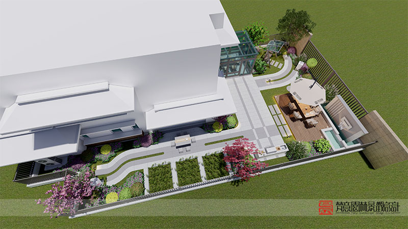 鄭州正商河峪洲207㎡庭院設(shè)計 鄭州正商河峪洲207㎡庭院設(shè)計