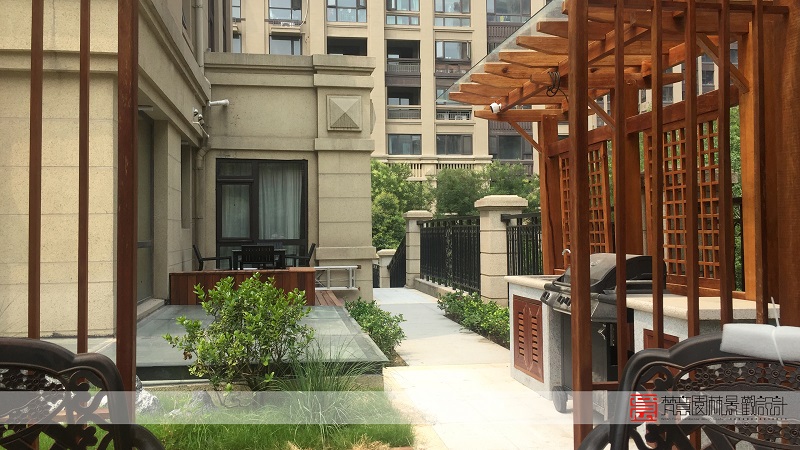  鄭州別墅花園設(shè)計(jì)施工案例-龍湖九溪郡