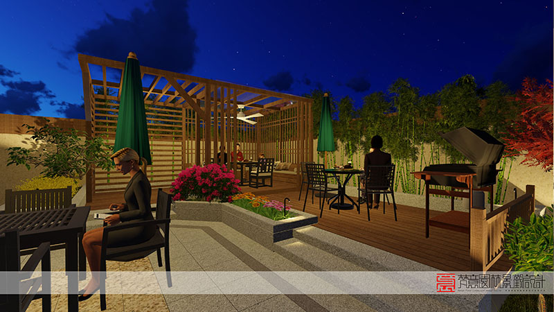 鄭州滎陽(yáng)林語(yǔ)美墅別墅庭院設(shè)計(jì)效果圖