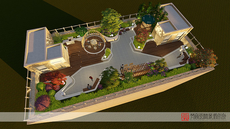 鄭州屋頂花園設(shè)計,鄭州中牟創(chuàng)慧國際產(chǎn)業(yè)園屋頂花園設(shè)計